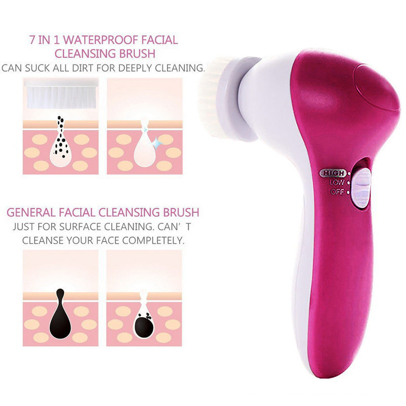 Electric Facial Cleansing Brush 4-in-1 Rotating Makeup Remover