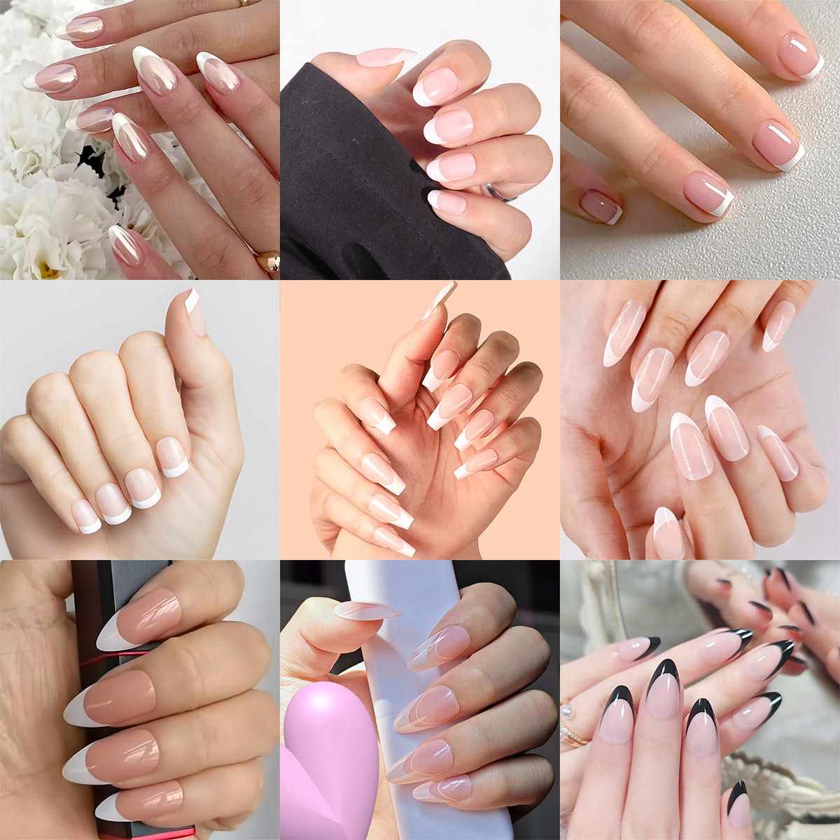Simple French False Nails Wearable