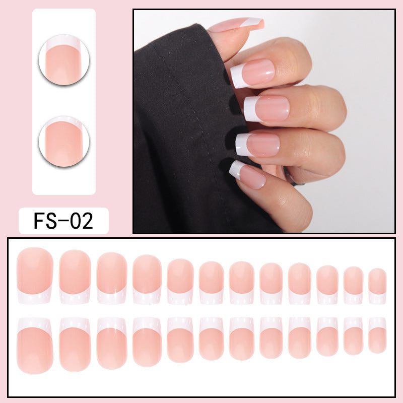 Simple French False Nails Wearable