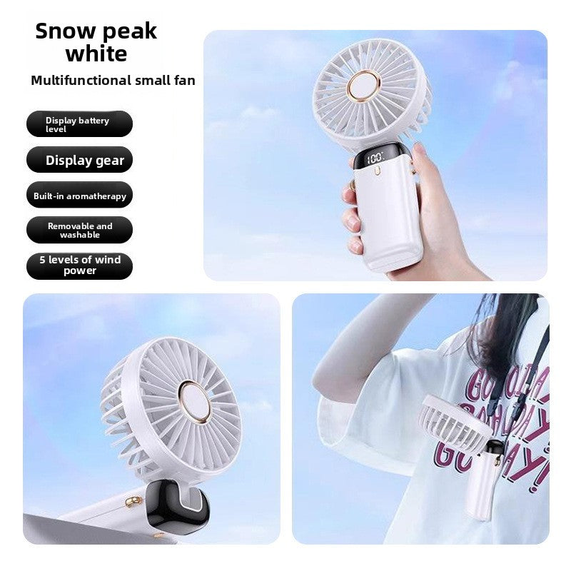 USB Handheld Fan Digital Display Foldable Portable