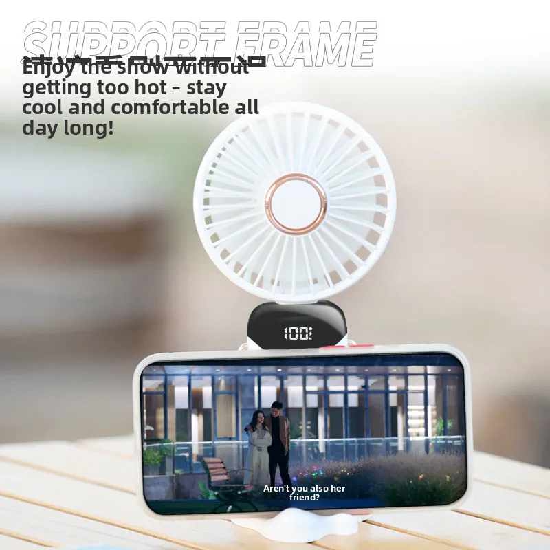 USB Handheld Fan Digital Display Foldable Portable