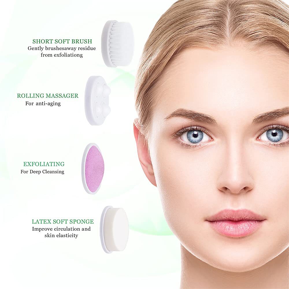 Electric Facial Cleansing Brush 4-in-1 Rotating Makeup Remover